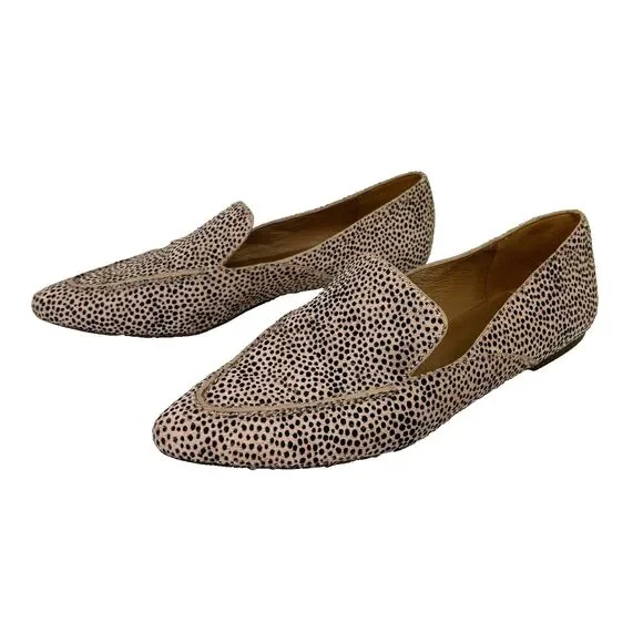 Madewell The Frances Skimmer Loafer Flats Shoes Calf Hair Animal Print Leather 9 - Picture 3 of 9